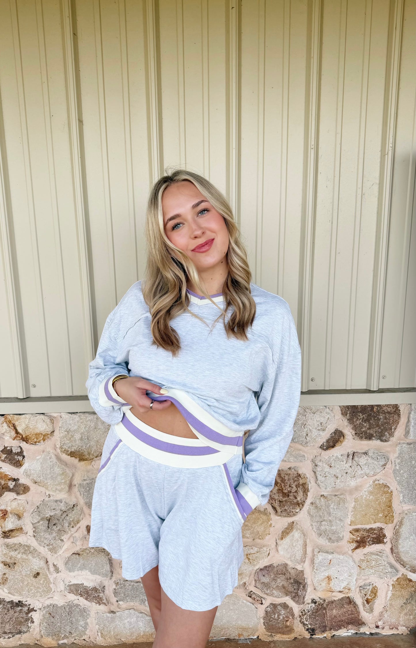 Purple/Gray Athletic Skort Set