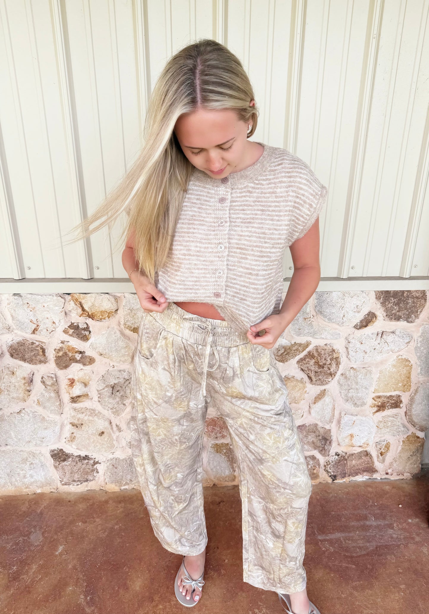 Pin-Striped Knit Top