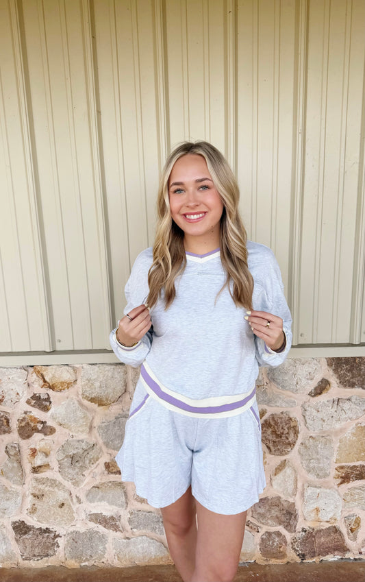 Purple/Gray Athletic Skort Set