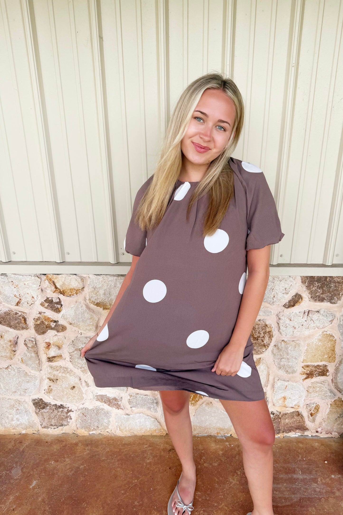 Brown Polka Dot Dress