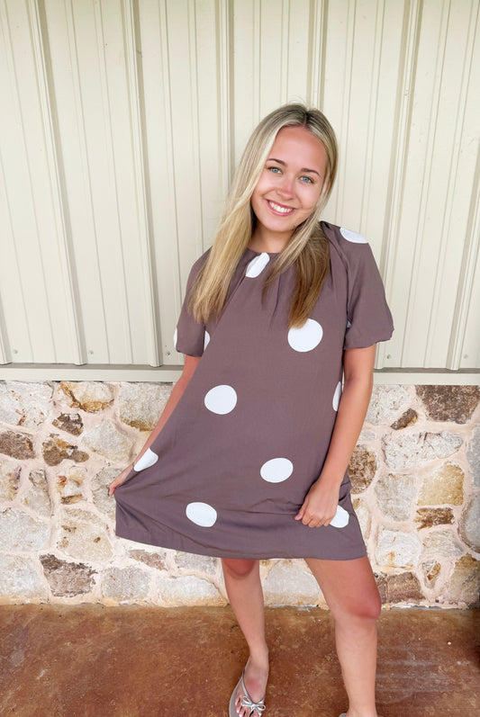 Brown Polka Dot Dress