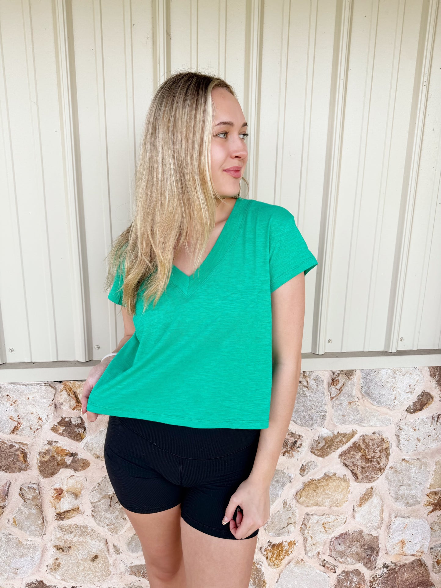 Lilly Pad Til V-neck Baby Top