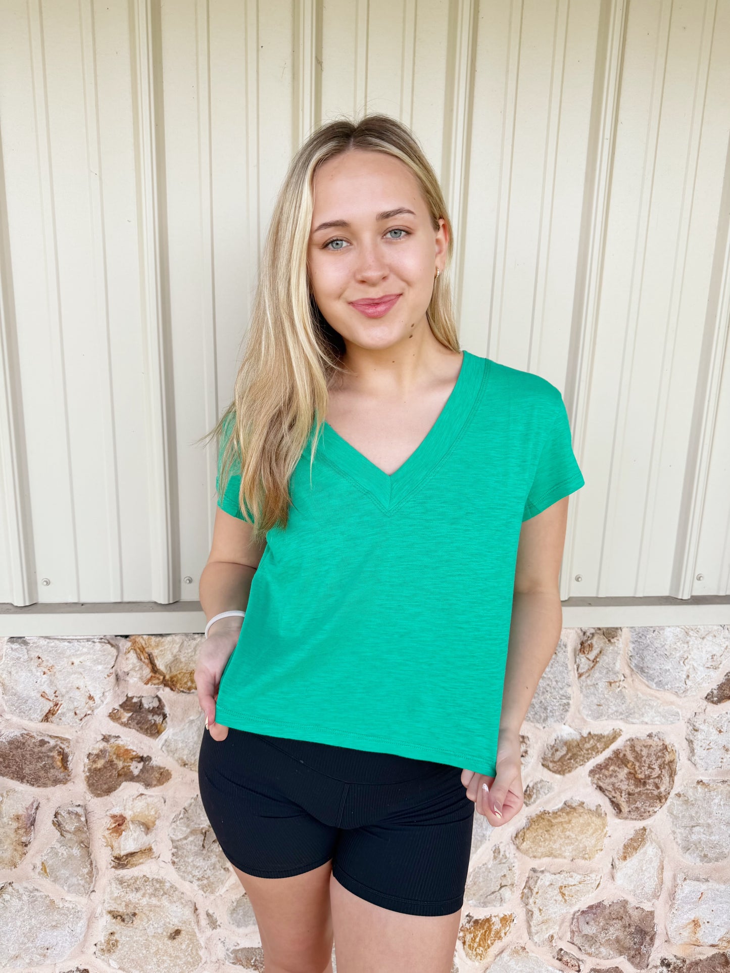Lilly Pad Til V-neck Baby Top