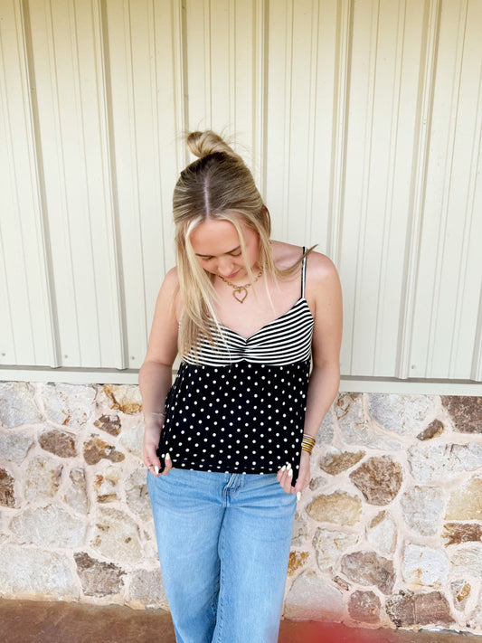 Striped And Polka Dot Tank Top