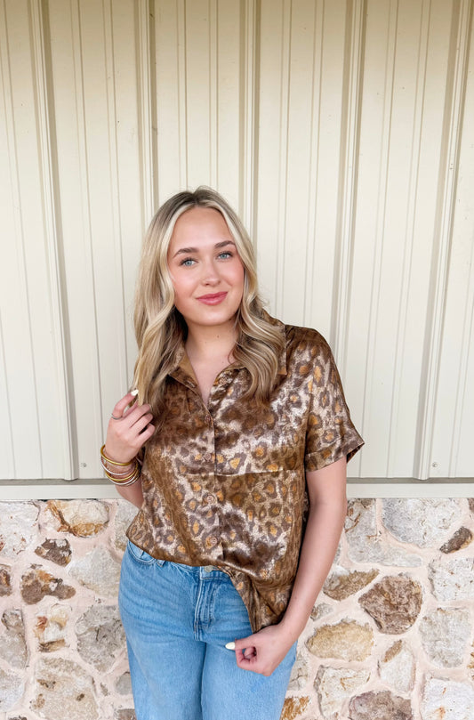 Metallic Leopard Short Sleeve