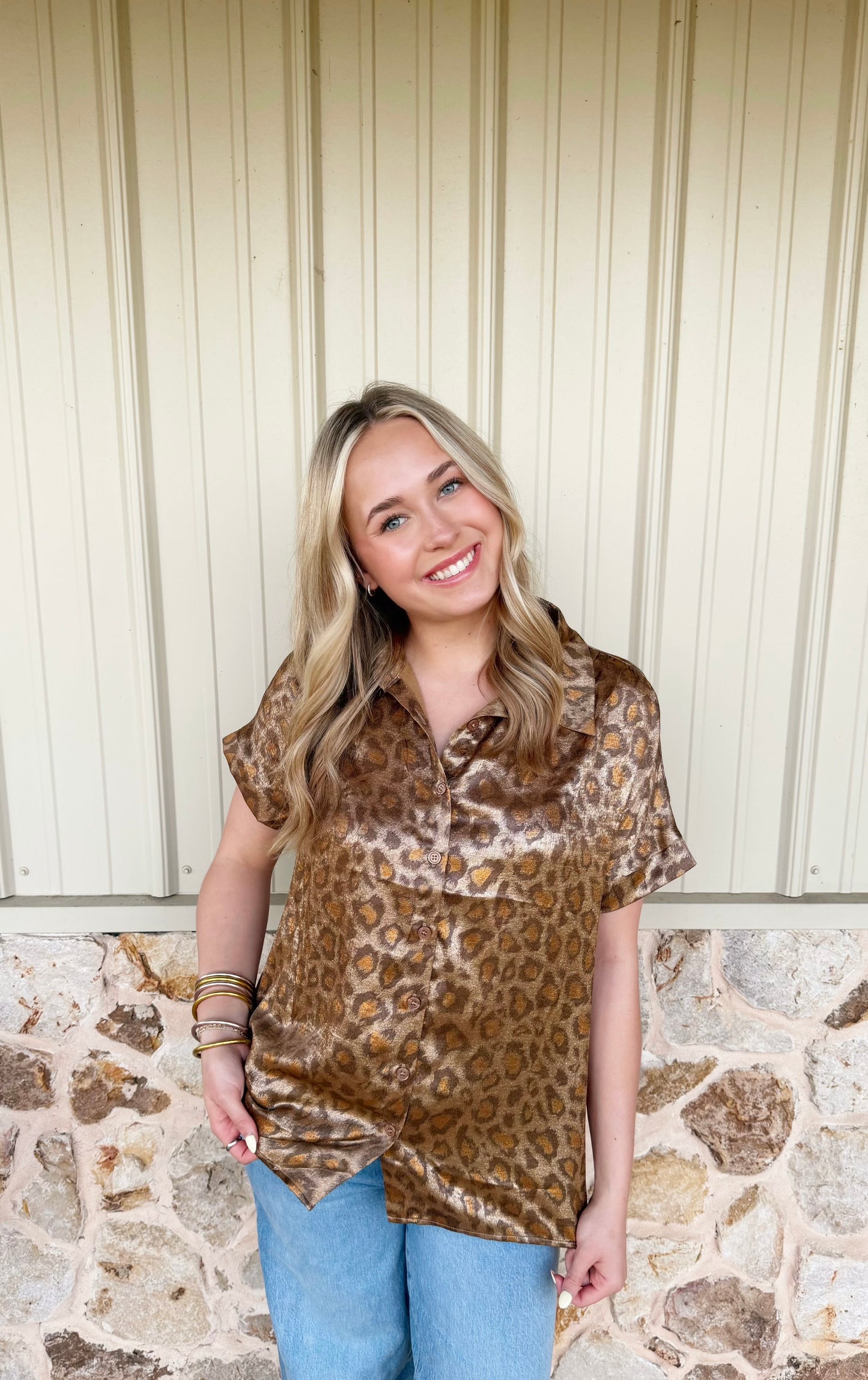 Metallic Leopard Short Sleeve