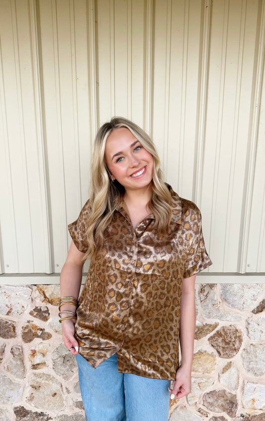 Metallic Leopard Short Sleeve