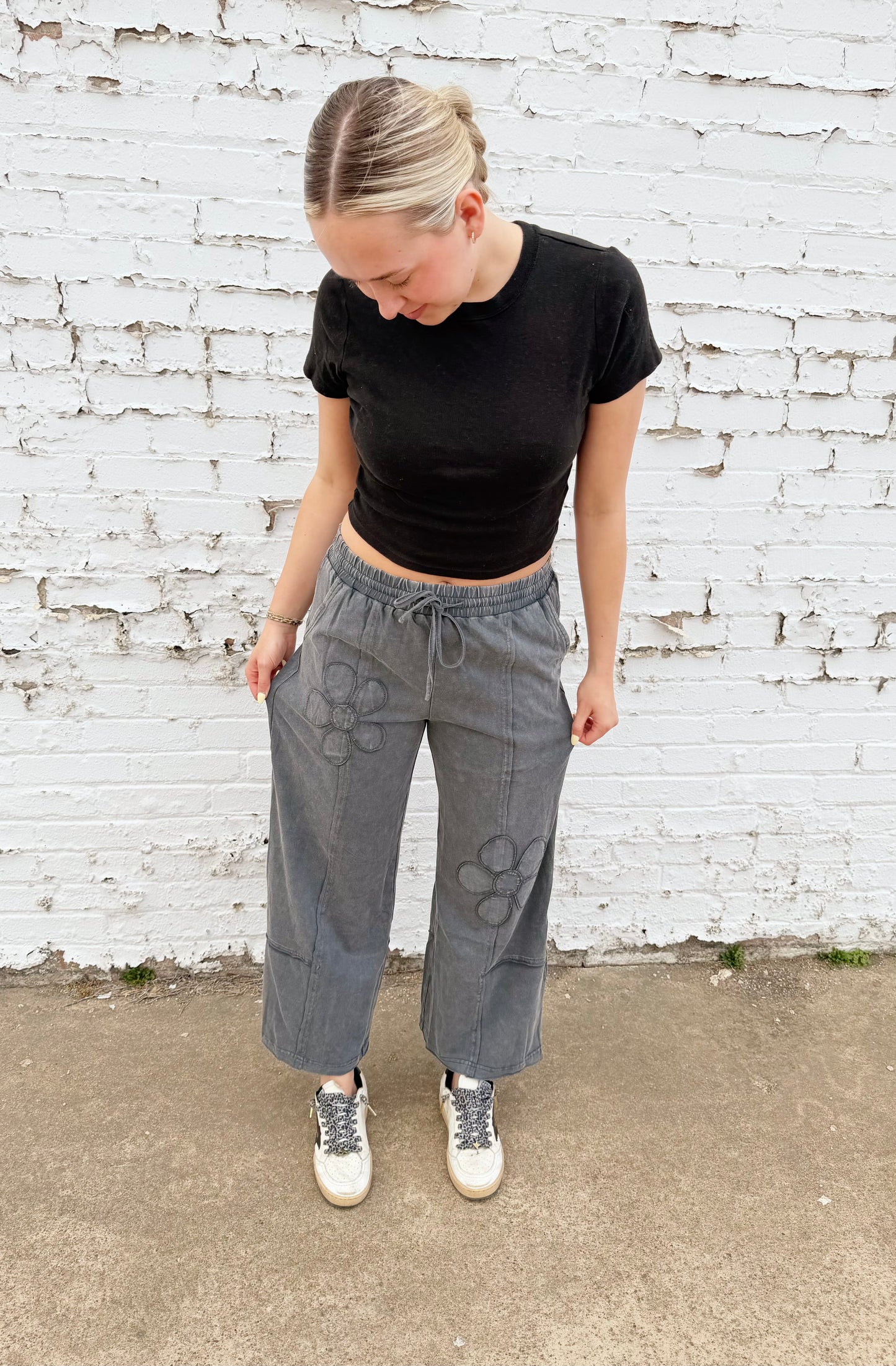 Floral Patch Mineral Wash Pant