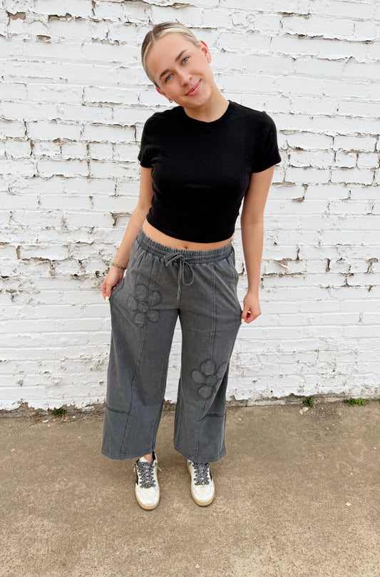 Floral Patch Mineral Wash Pant