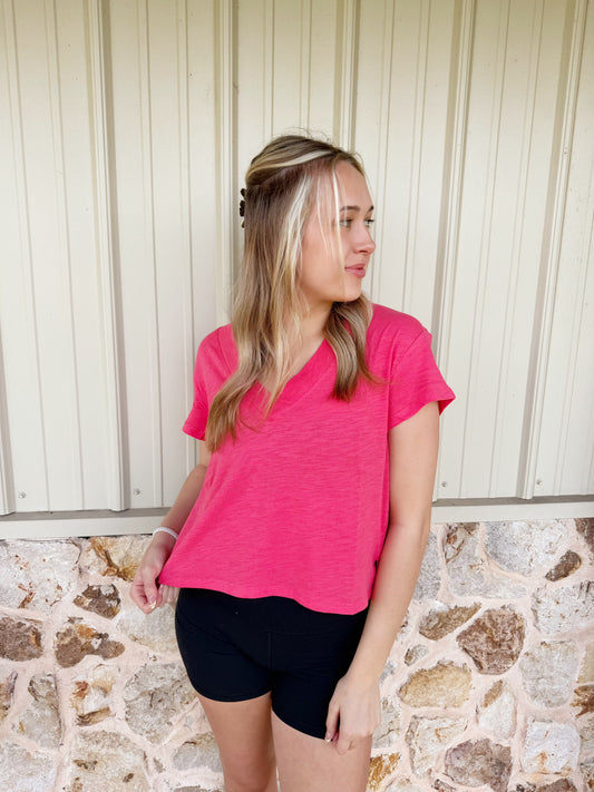 Coral Til V-neck Baby Top